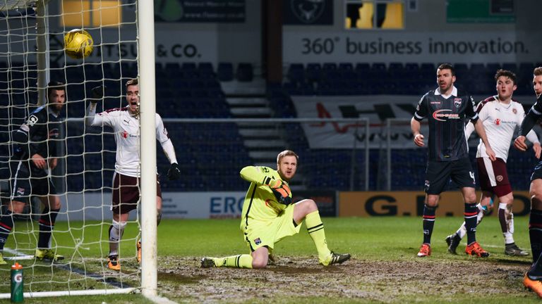 The ball bounced into the net off Walker following a corner to give Hearts the three points.