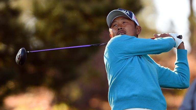 Hiroshi Iwata set the early clubhouse target at 14 under after a 69 at Spyglass Hill