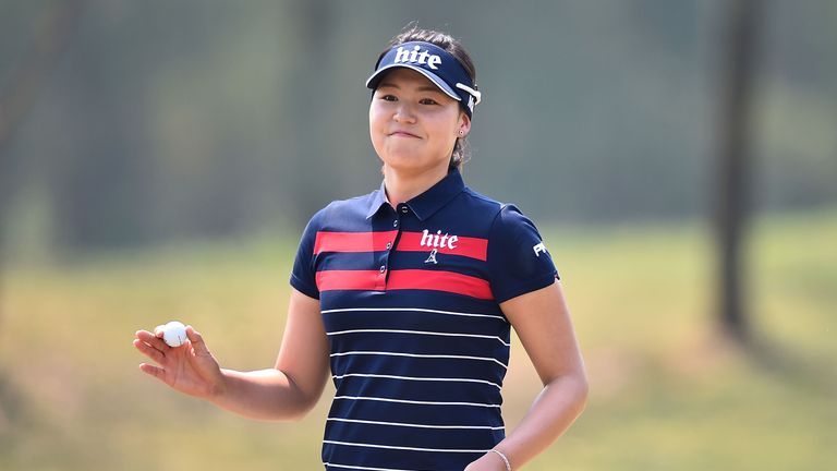 In Gee Chun of South Korea acknowledges the fans during the final round of the LPGA National