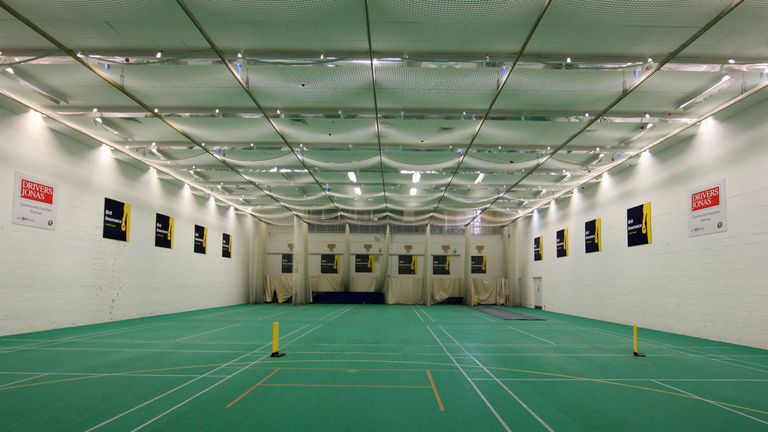 General view of the indoor training facilities at the Brit Oval, Surrey