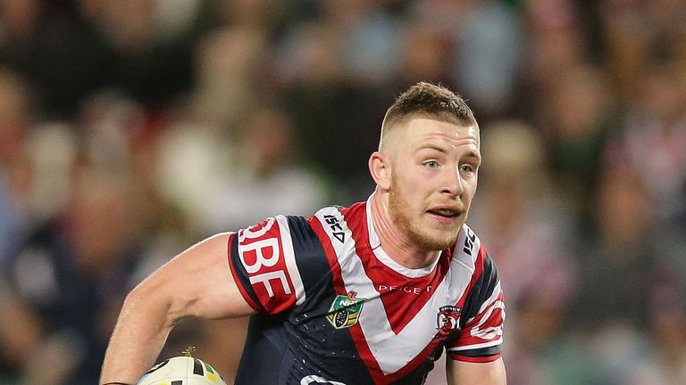 Jackson Hastings of the Roosters in action during the round 26 NRL match between the Sydney Roosters and the South Sydney Rabbitohs