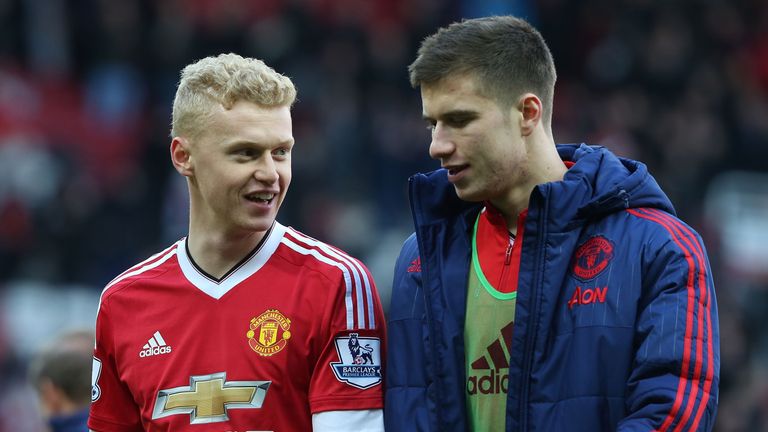 James Weir and Patrick McNair of Manchester United