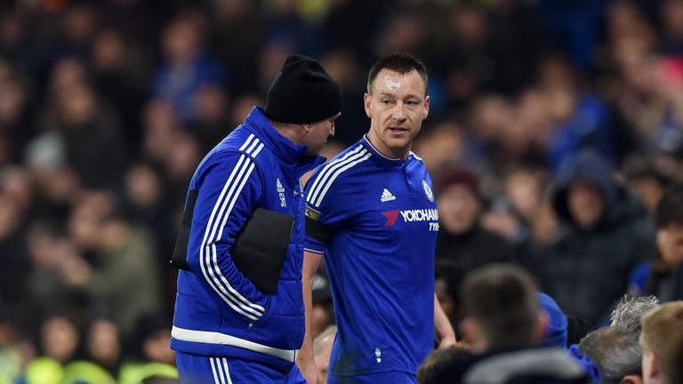 Terry had to be substituted during the first half at Stamford Bridge