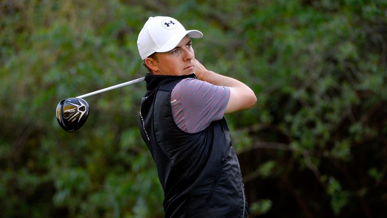 Jordan Spieth during round two of the Northern Trust Open at Riviera Country Club