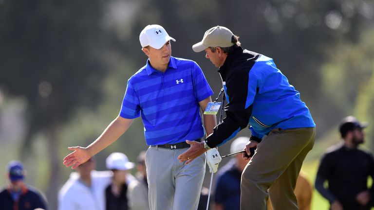 Spieth spoke to a PGA Tour official after his ball ended being positioned near a sprinkler head at the ninth