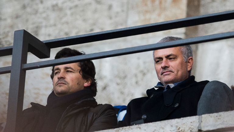 Jose Mourinho was watching on with his assistant Rui Faria (L) at the Olympic Stadium 