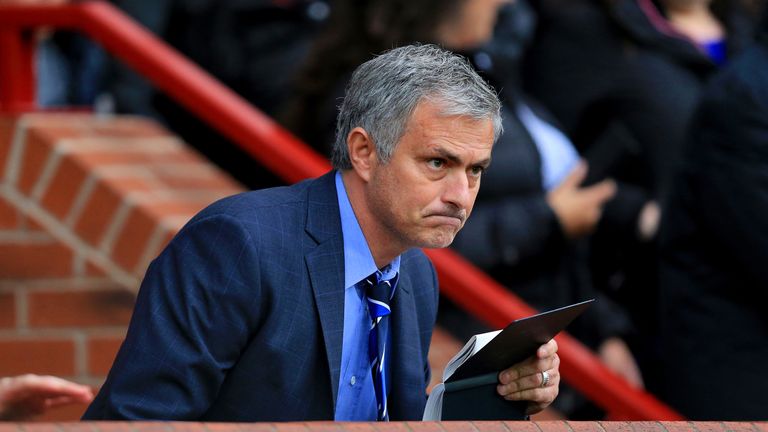 Jose Mourinho at Old Trafford, Manchester United v Chelsea, Premier League, 26 October 2014