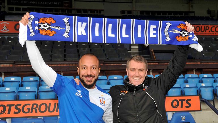 Julien Faubert with Kilmarnock boss Lee Clark 