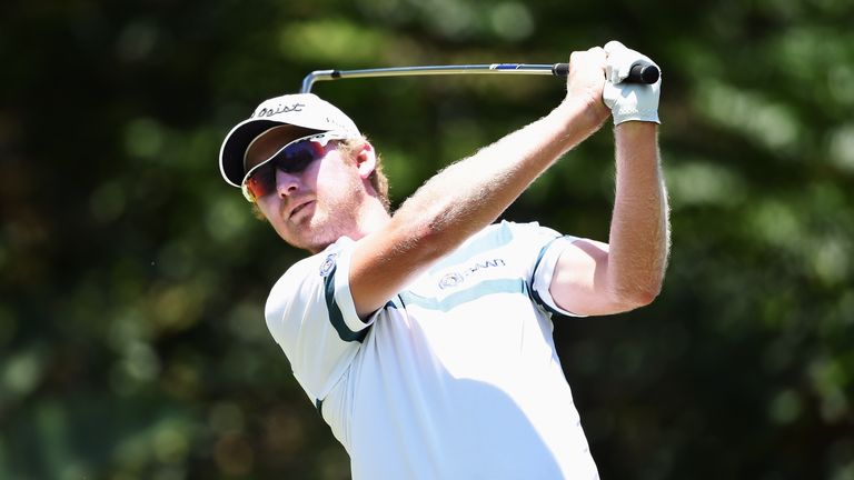 First-round leader Justin Harding struggled to a 75, although he did celebrate a hole-in-one