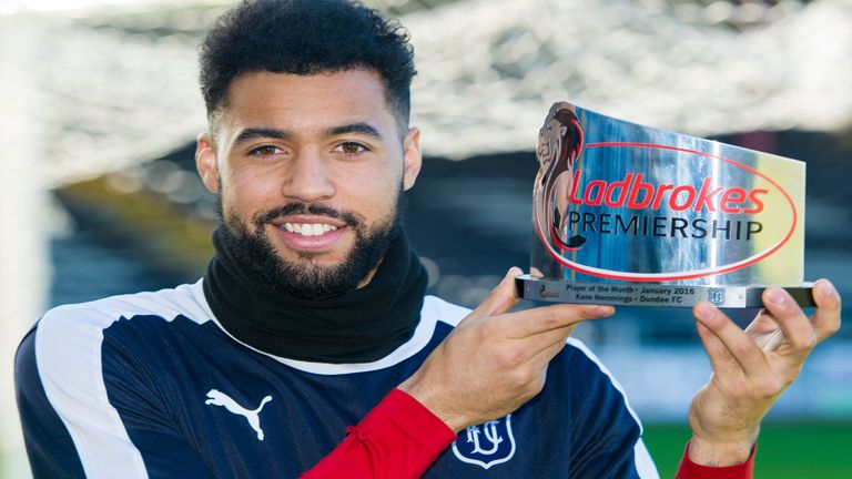 Kane Hemmings with January player of the month award