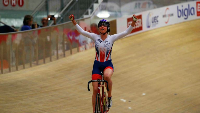 Katie Archibald in the 2015 European Track Championships