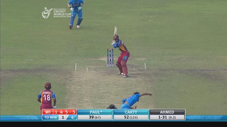 Keacy Carty is about to top-edge the winning runs