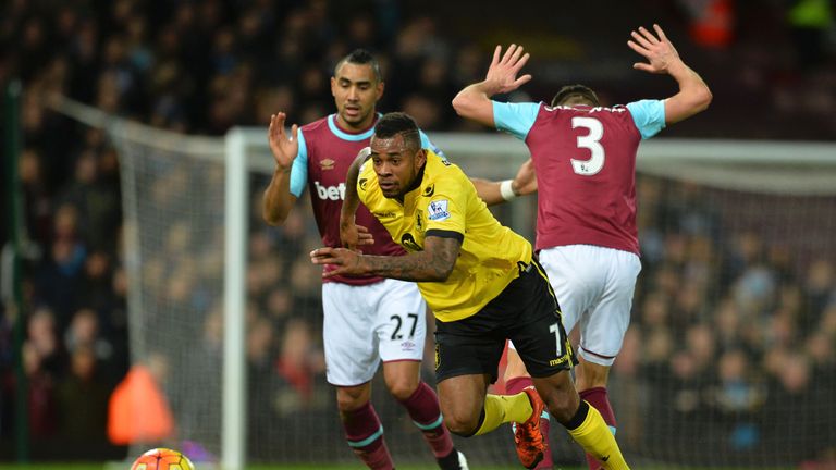 Aston Villa's Leandro Bacuna chases the ball against West Ham United 