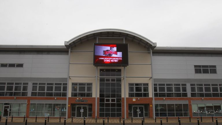 LEIGH, UNITED KINGDOM - FEBRUARY 16:  A general view of the Leigh Sports Village stadium on February 16, 2012 in Leigh, England.  (Photo by Matthew Lewis/G