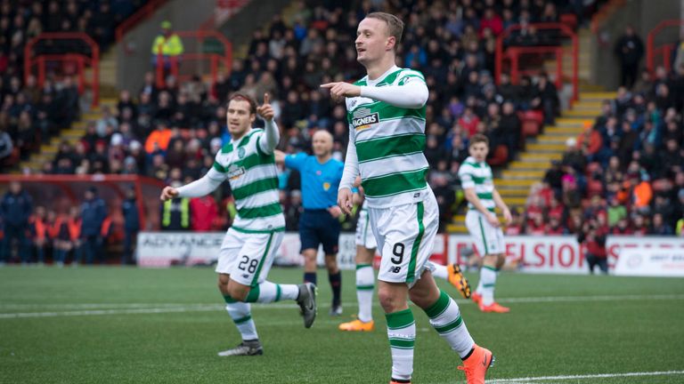 Celtic's Leigh Griffiths celebrates after opening the scoring