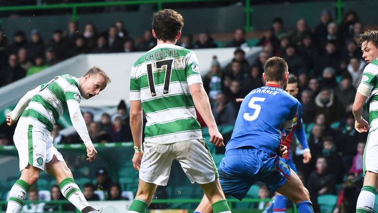 Leigh Griffiths scoring his 32nd goal of the season as Celtic beat Inverness CT 3-0