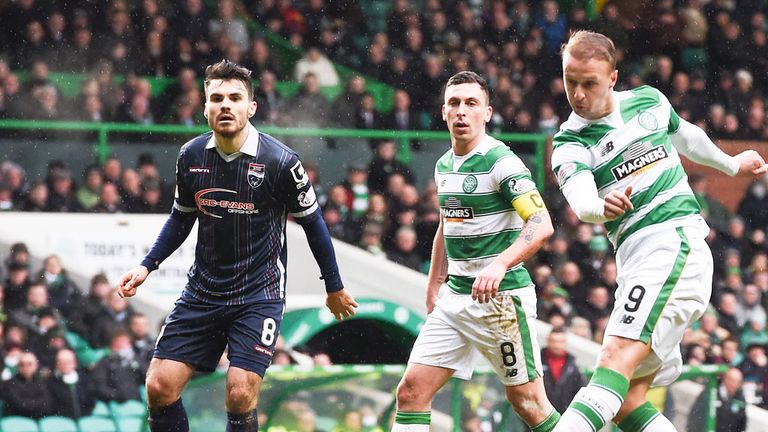 Celtic striker Leigh Griffiths shoots his side into the lead against Ross County