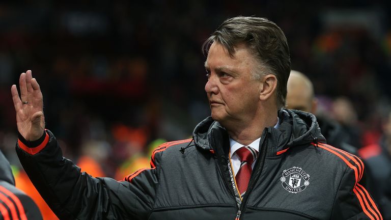 Louis van Gaal walks out ahead of Europa League match between Manchester United and FC Midtjylland at Old Trafford on February 25, 2016
