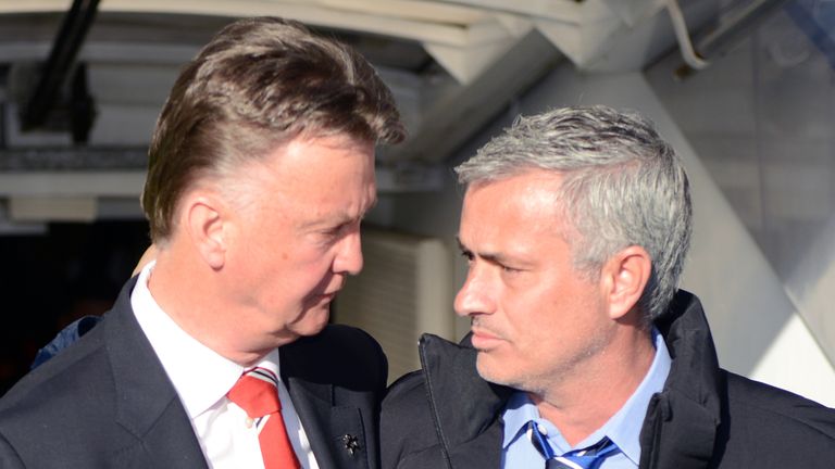 Louis van Gaal, Jose Mourinho, Chelsea v Manchester United, Premier League, 18 April 2015