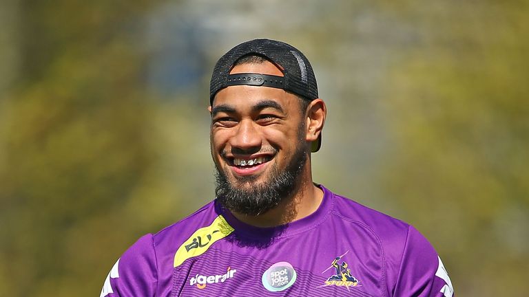 Mahe Fonua of Melbourne Storm during a training session at AAMI Park on September 23