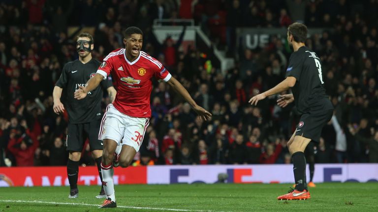 Marcus Rashford of Manchester United celebrates