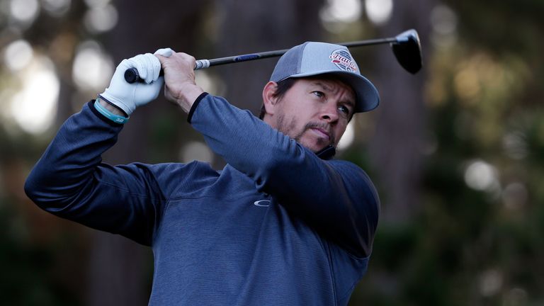 Mark Wahlberg came within an inch or two of a hole in one at Pebble Beach