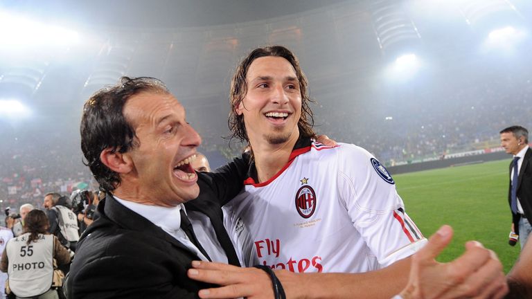 Massimiliano Allegri, who has been linked with Chelsea, managed Zlatan Ibrahimovic at AC Milan