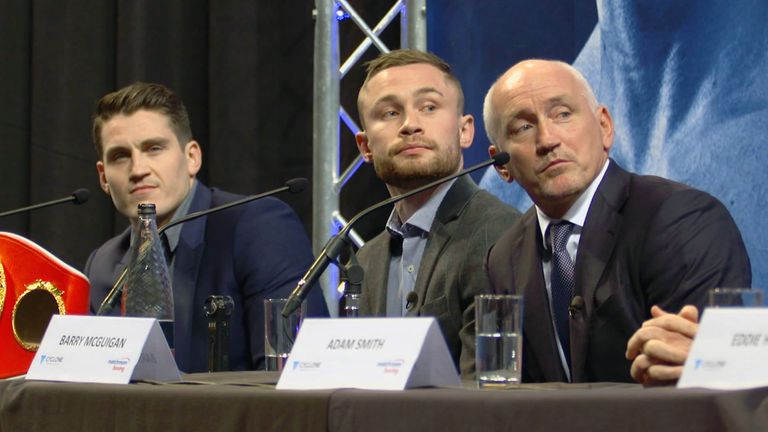 Team Frampton: Shane McGuigan, Carl Frampton, Barry McGuigan