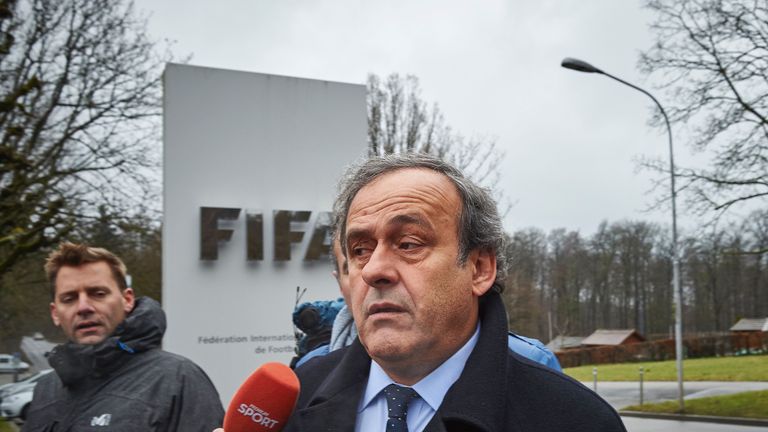 Michel Platini arrives at FIFA HQ in Zurich on Monday