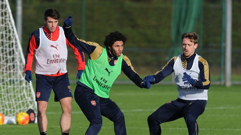 Mohamed Elneny (C) is one of only two senior players signed by Arsenal in the past two windows