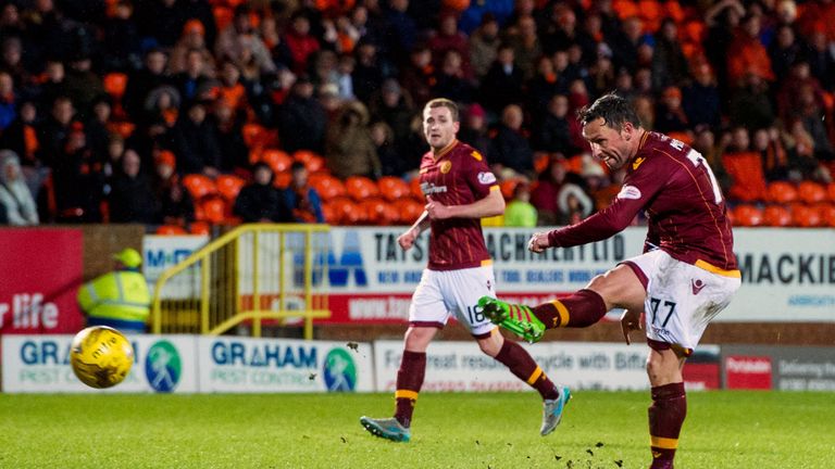 Motherwell's Scott McDonald scores his side's third goal