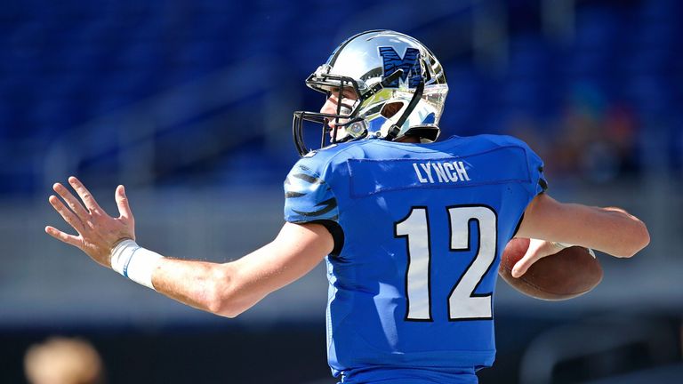 MIAMI, FL - DECEMBER 22: Paxton Lynch #12 of the Memphis Tigers warms up before of the game against the Brigham Young Cougars at Marlins Park on December 2