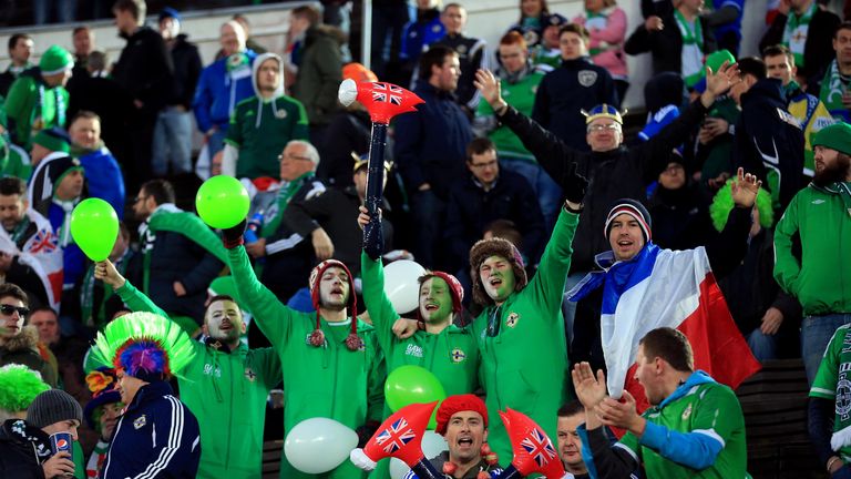 Northern Ireland supporters at a European Qualifier in Finland