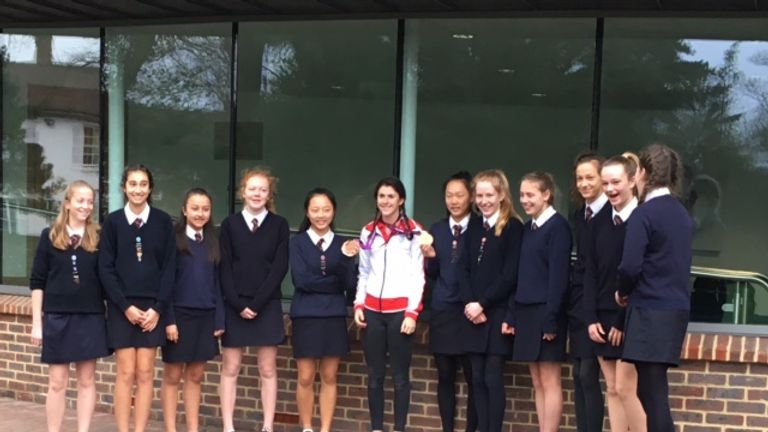 Olivia visited St Catherine's School in Guildford