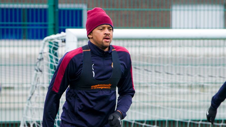Hearts' Osman Sow remains focused at training 