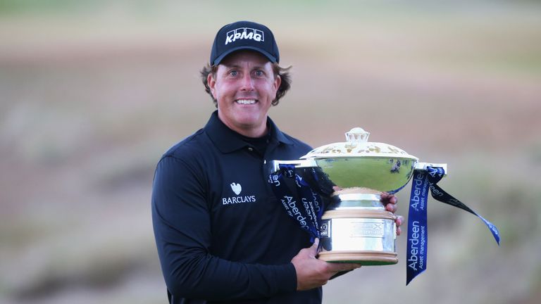 Mickelson edged out Branden Grace to win the title at Castle Stuart in 2013