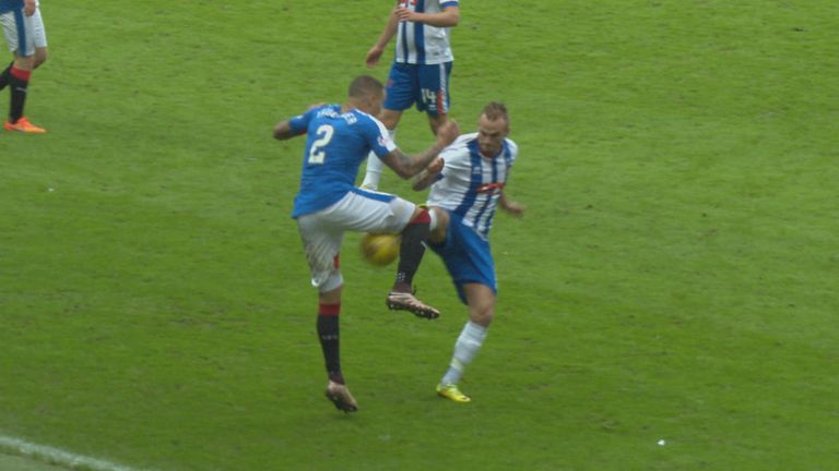 Higginbotham was quickly shown a red card after this challenge