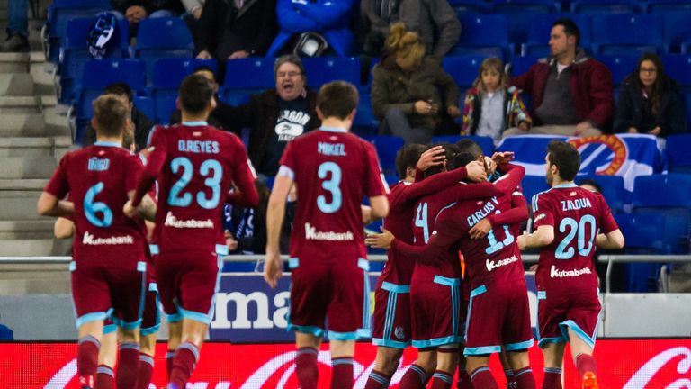 Real Sociedad moved six points clear of La Liga's relegation zone after thrashing strugglers Espanyol 5-0.