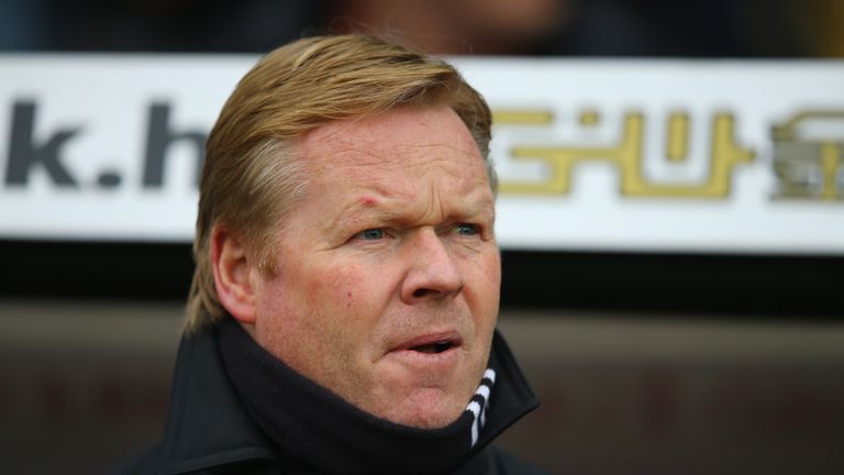 Ronald Koeman looks on prior to the Barclays Premier League match between Swansea City and Southampton