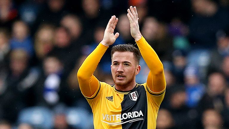 Fulham's Ross McCormack celebrates scoring his side's first goal of the game 