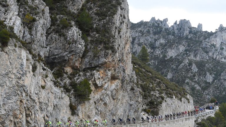 Team Tinkoff Saxo lead the peloton during Stage 3 of the 2015 Tour of Andalucia Ruta Del Sol