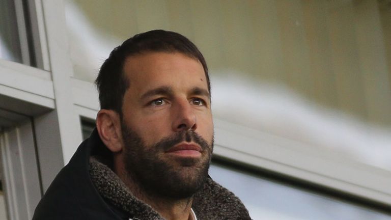 Former Manchester United striker Ruud van Nistelrooy watches the UEFA Youth League match between Manchester United U19s and PSV Eindhoven U19s