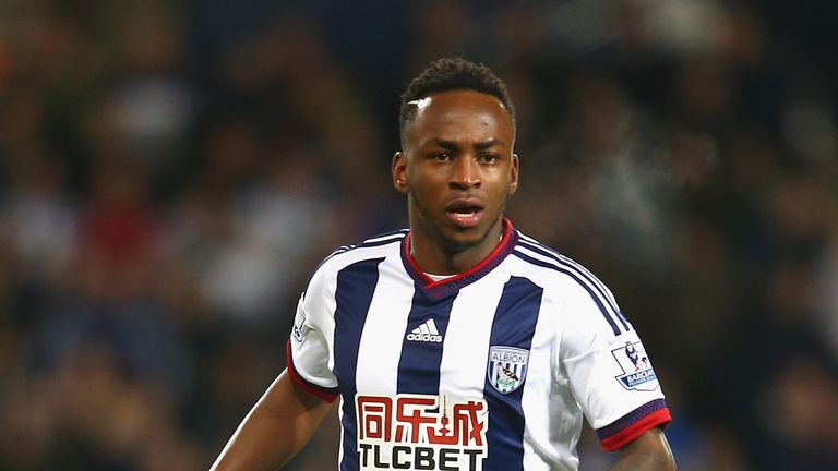 Saido Berahino of West Bromwich Albion in action during the Premier League match against Swansea City at The Hawthorns