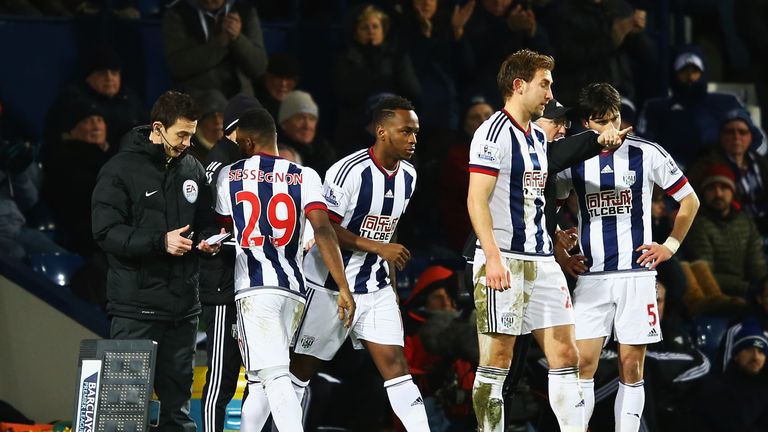 Saido Berahino came on for West Brom with 28 minutes remaining