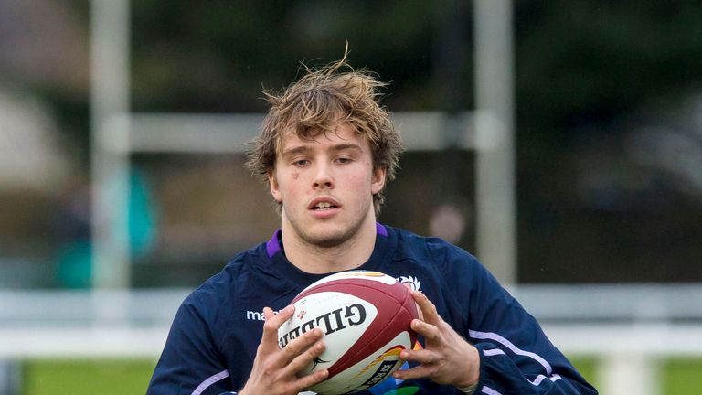 Scotland's Jonny Gray at training 