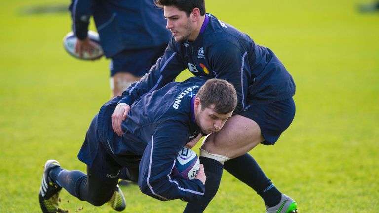 Scotland's Mark Bennett in training 