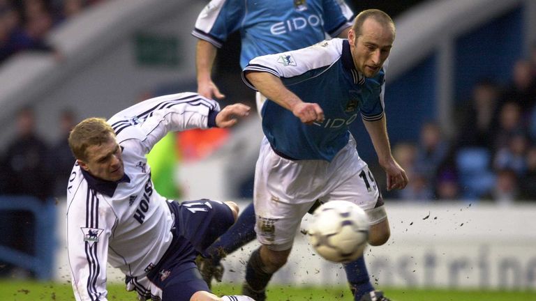 Sergei Rebrov in action for Tottenham against Man City in 2001