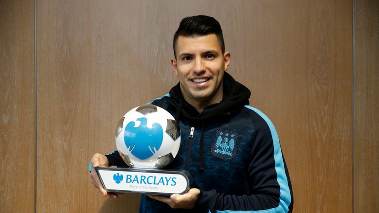 Manchester City's Sergio Aguero has won the Premier League Player of the Month award for January