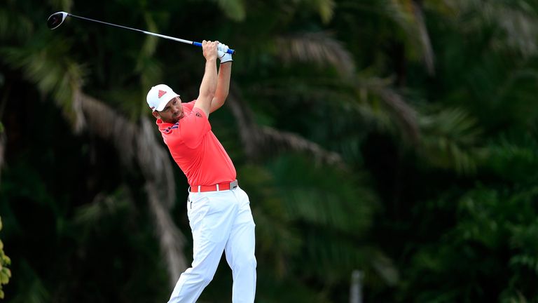  Sergio Garcia of Spain hits his tee shot on the eighth hole during the final round of the Honda Classic at PGA Natio