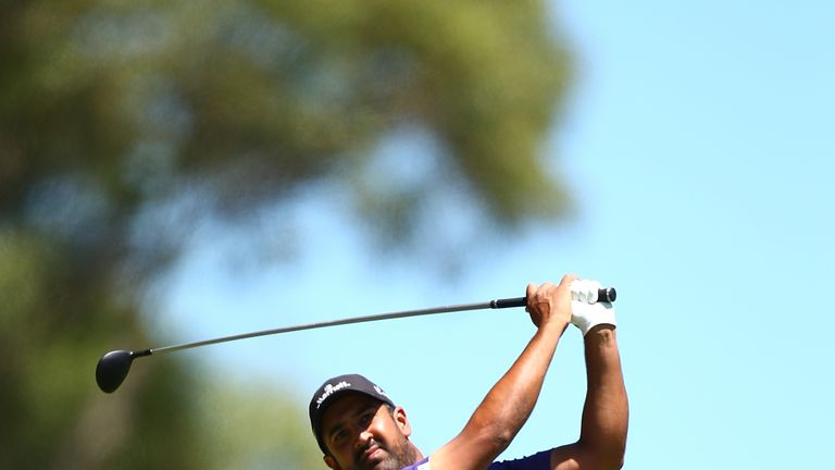 PERTH, AUSTRALIA - FEBRUARY 25:  Shiv Kapur of India plays his second shot on the 7th hole during day one of the 2016 Perth International at Lake Karrinyup